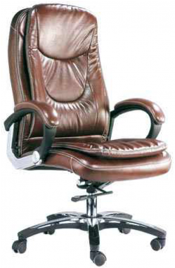 Executive Chair Ht - High Back Online Executive Chair Brown Colour (370x380), Png Download