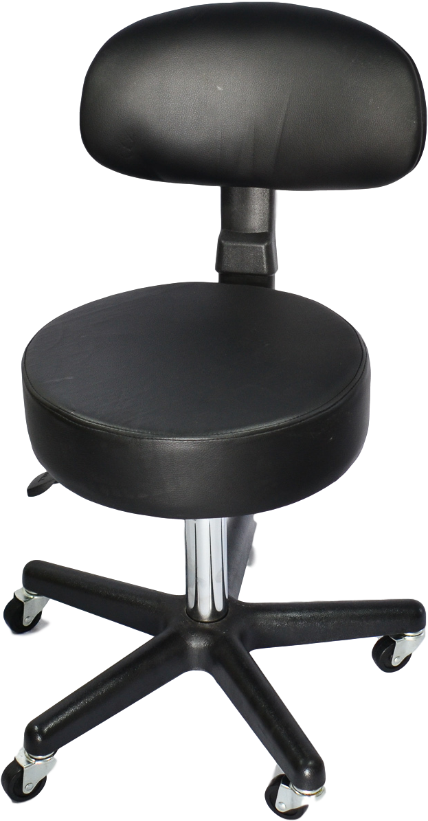 Stool, Pneumatic Revolving With Backrest - Office Chair (1433x1245), Png Download