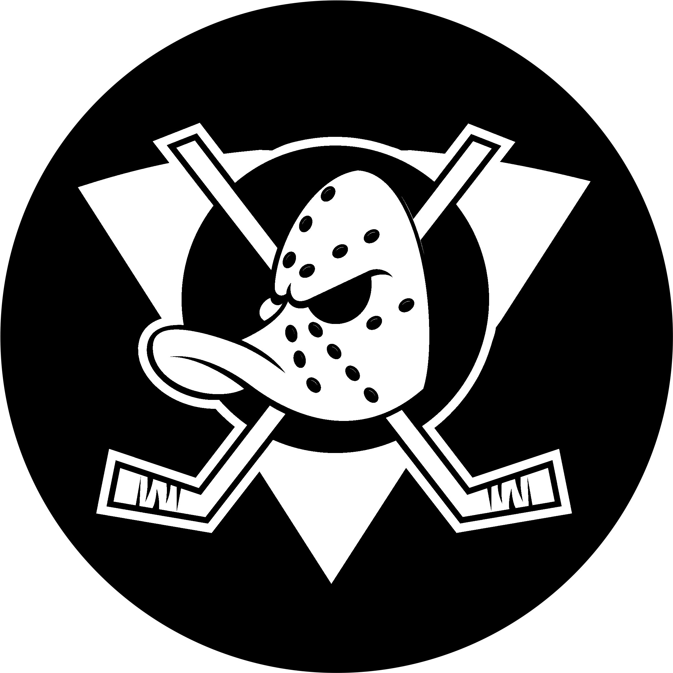 Anaheim Mighty Ducks Logo Black And White - Mighty Ducks Logo Png (2400x2400), Png Download