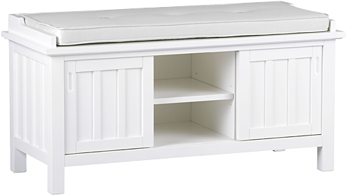 Attractive Round Chair On Low Revolving Base - White Benches With Cushions (500x500), Png Download