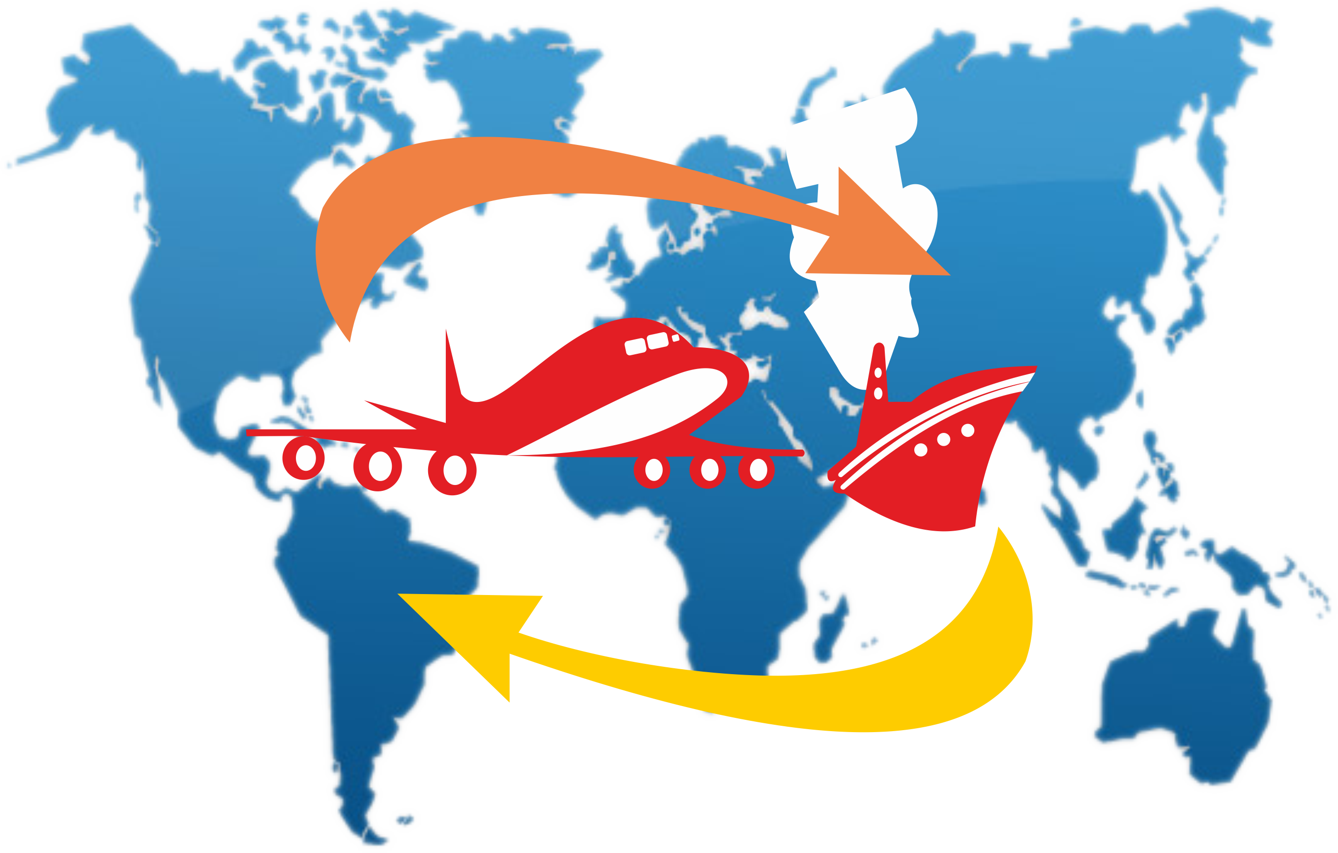 Shree Ganesh Logistic And Couriers - European Subcontinent On A World Map (2722x1736), Png Download