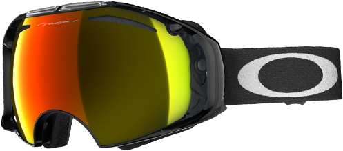 Oakley Oo7037 Airbrake Black Fire Persimmon Goggles - Oakley Airbrake Goggle Jet Black/fire And H.i. Yellow, (500x300), Png Download