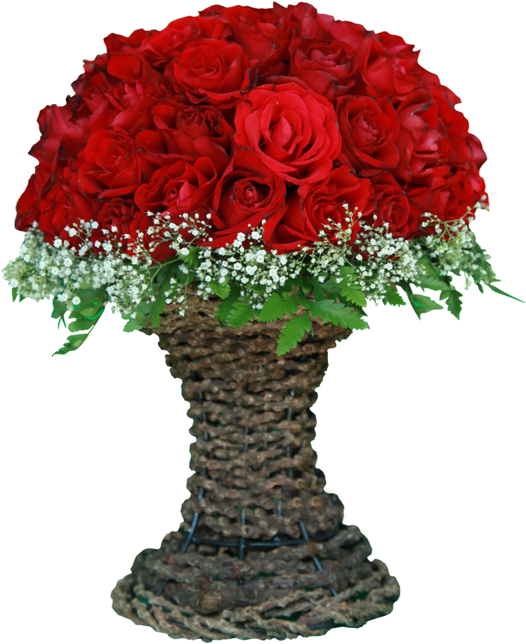 Vase Arrangement With 50 Red Roses - Bold (800x1008), Png Download