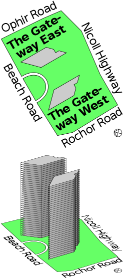 The Gateway - Tower Block (250x563), Png Download
