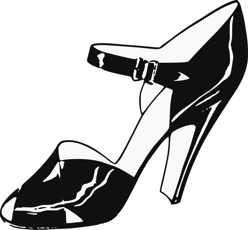 High-heeled Shoe Footwear Clip Art Women Stiletto Heel - Ladies Shoe Clipart (808x750), Png Download