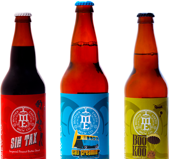 Bottles - Mother Earth Beer (606x525), Png Download