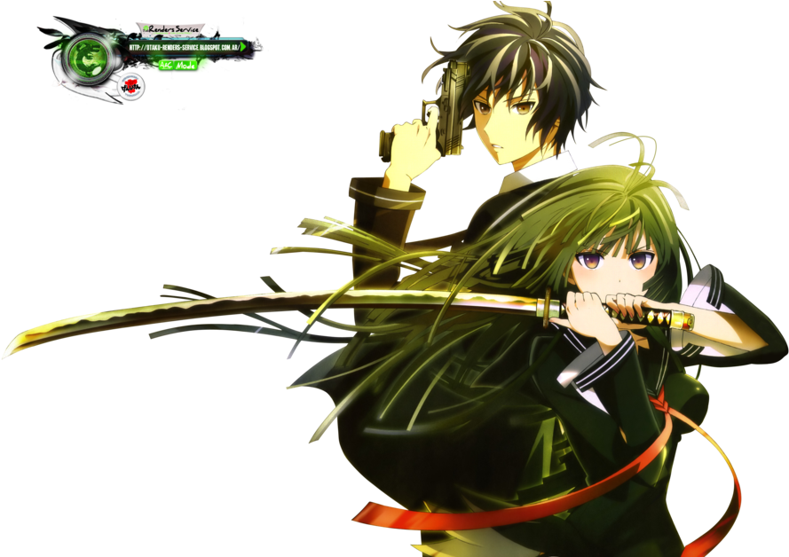 Tendou Kisara Satomi Rentaro Hd Png By Otakurenders-service - Anime Black Bullet Render (1024x627), Png Download