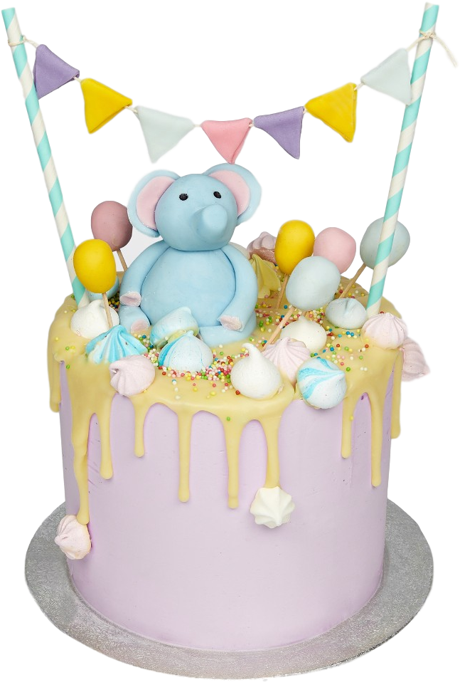 Elephant Party Kids Birthday Cake London - Anges De Sucre (1024x1024), Png Download