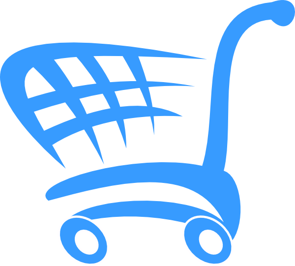 Blue Shopping Cart Png (600x541), Png Download