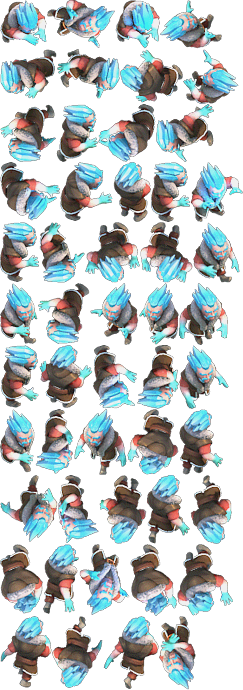 Coc Icewizard Spritesheet Full - Clash Of Clans Wizard Sprites (243x690), Png Download