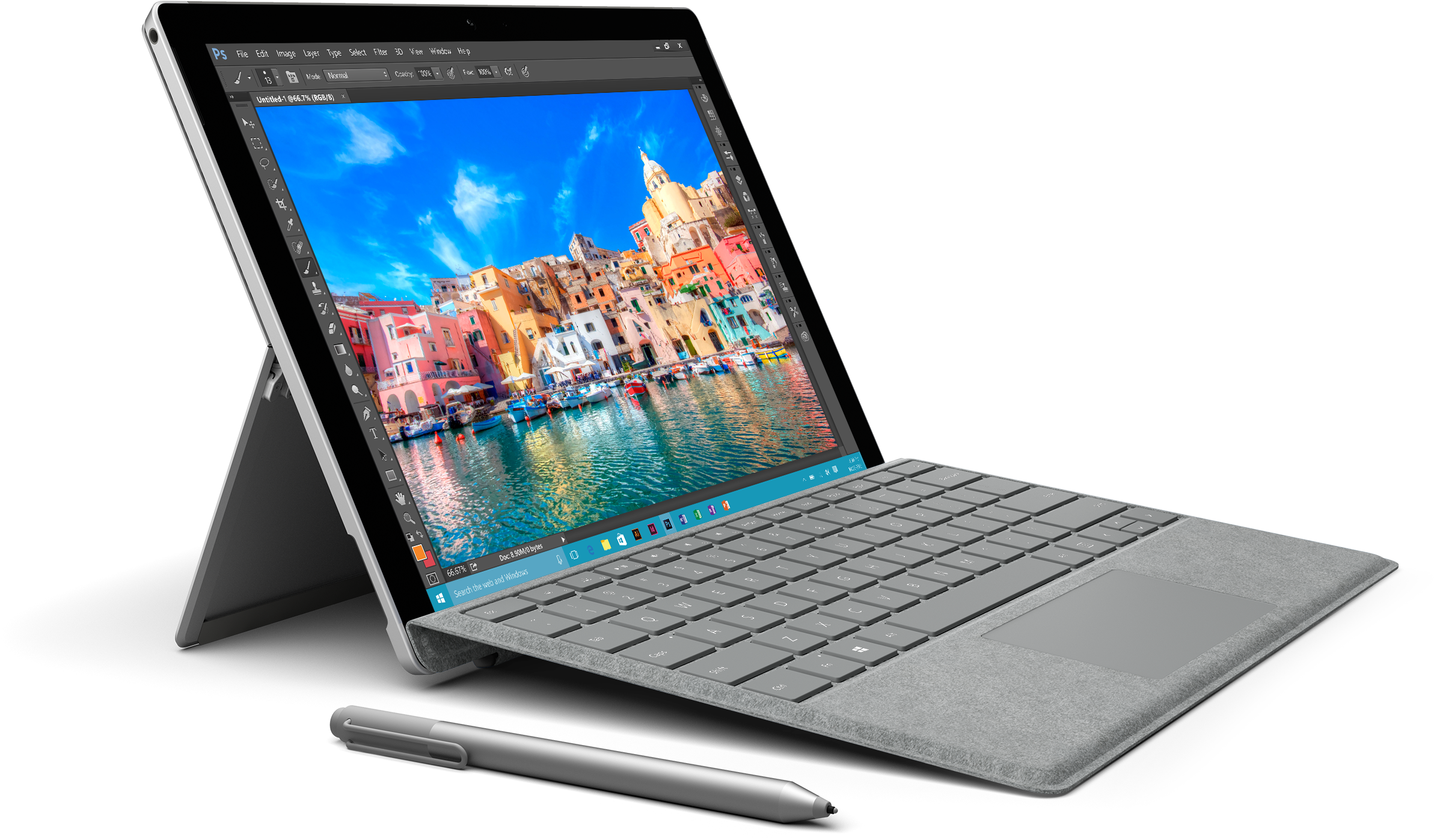 The Surface Pro's New Kickstand Enables Better Sketching - Surface Pro 5 (3000x1688), Png Download