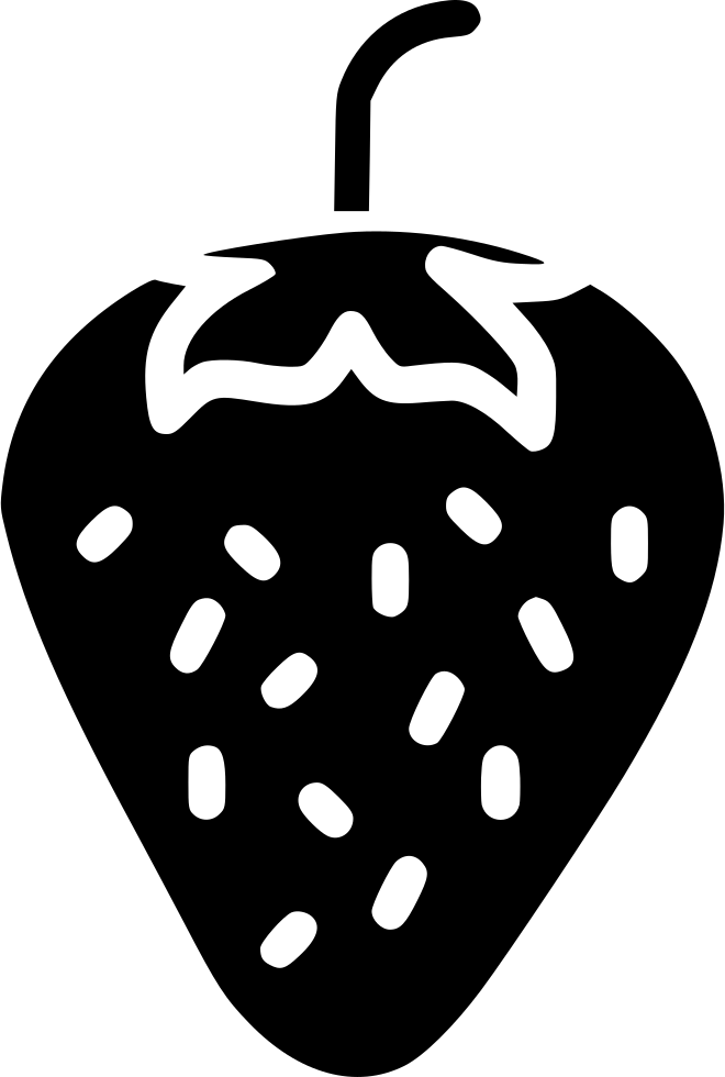 Png File - Strawberry Black White Png (660x980), Png Download