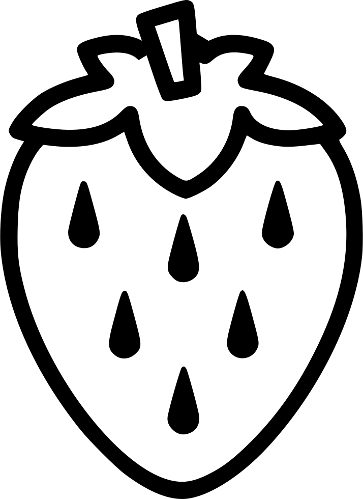 Png File - Strawberry Png Black And White (714x980), Png Download