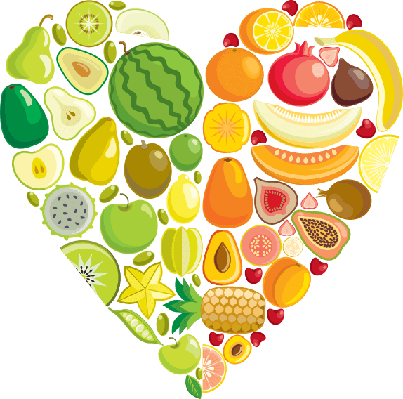 Fruit Heart - Fruit Heart Transparent (403x399), Png Download