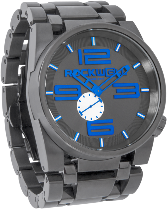 50mm - Rockwell Time 50mm Gunmetal Case/blue Dial Mens Watch (560x688), Png Download