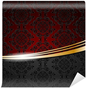 Vintage Ornament On Red/black Background, Shiny Golden - Wallet (400x400), Png Download