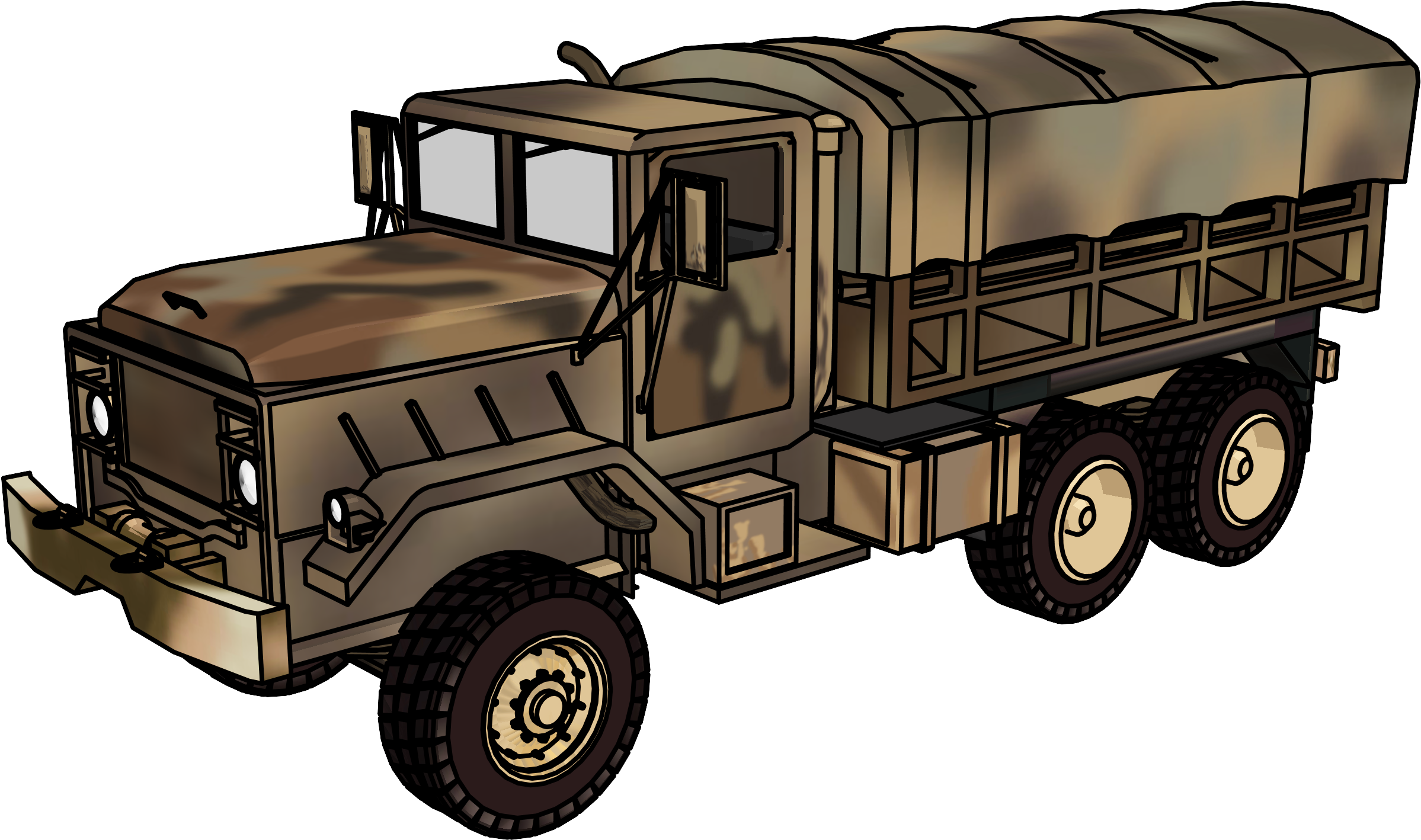 Car Truck Military Vehicle Clip Art (2432x1468), Png Download