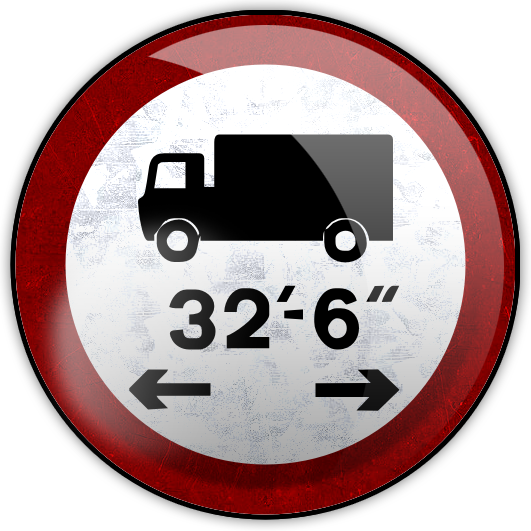 Lorry Icon Png - No Vehicles Over Length Shown (531x531), Png Download