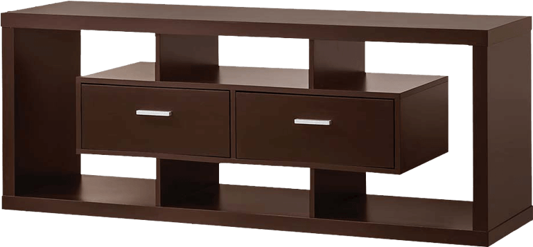 Handmade Brown Tv Entertainment Unit With Open B - Coaster Company 700112 Wall Units Modern Tv Console (800x400), Png Download