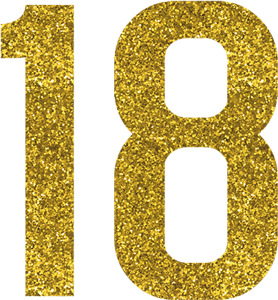 number 18 gold glitter cake topper 18th birthday party - gold glitter