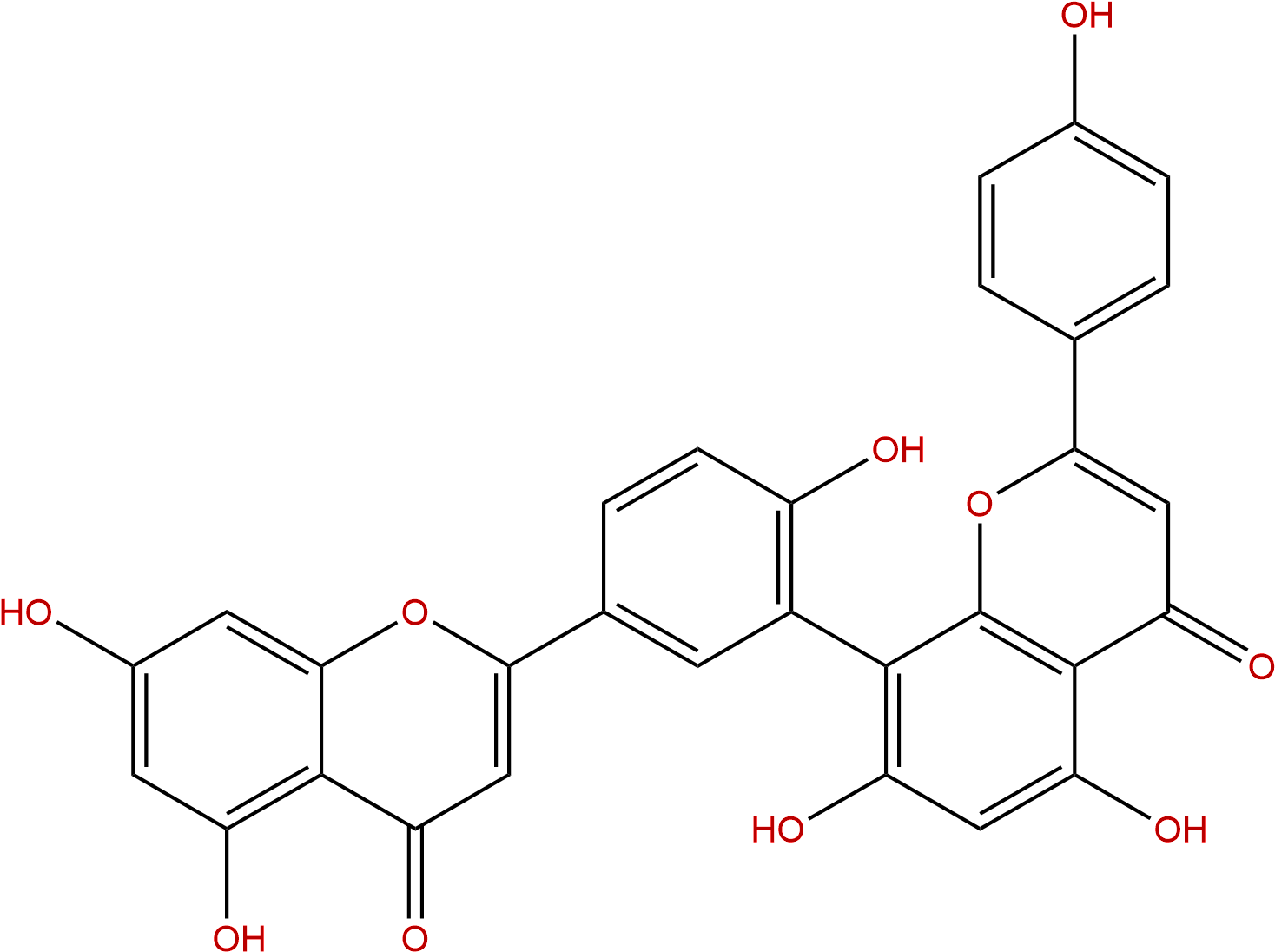 Amentoflavone - Myricetin 3 O -( 4 O Galloyl )- Α L Rhamnopyranoside (1487x1116), Png Download