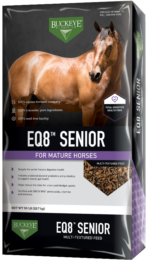 Eq8™ Senior Gut Health Multi-textured Feed - Buckeye Nutrition Ultimate Finish 25 Horse Supplement, (563x900), Png Download