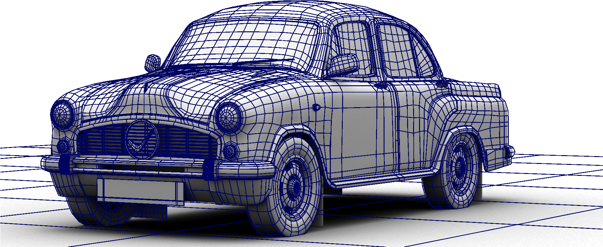 Occlusion1 Wire Frnt Occlusion1 Wire Back Occlusion1 - Hindustan Ambassador (1920x1080), Png Download