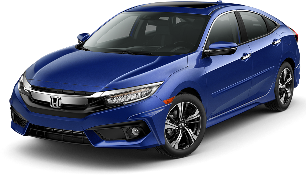 Civic Hatchback Civic Sedan - Honda Civic 2018 Blue (1000x715), Png Download
