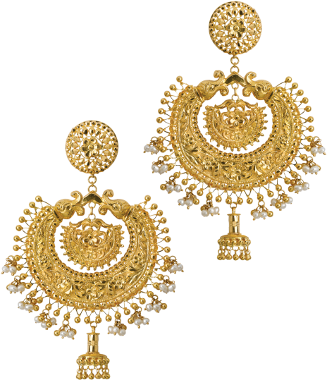 Naksha Kanbala - B Sarkar Jeweller Earrings (550x550), Png Download