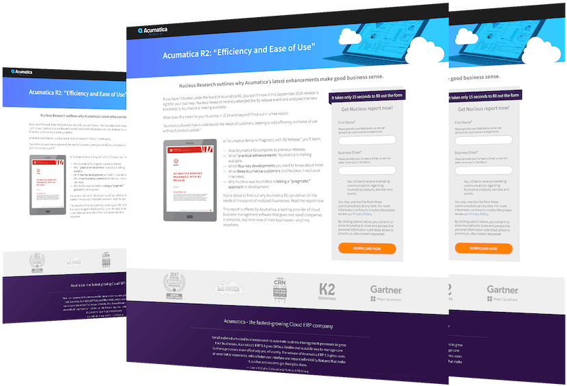Nucleus Research Lauds Acumatica's “pragmatic” Approach - Acumatica (873x600), Png Download