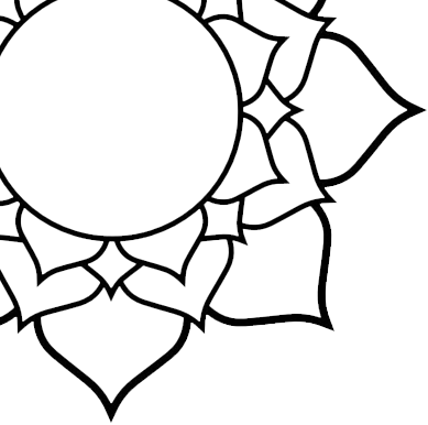 Mandala Clipart Black And White (389x386), Png Download