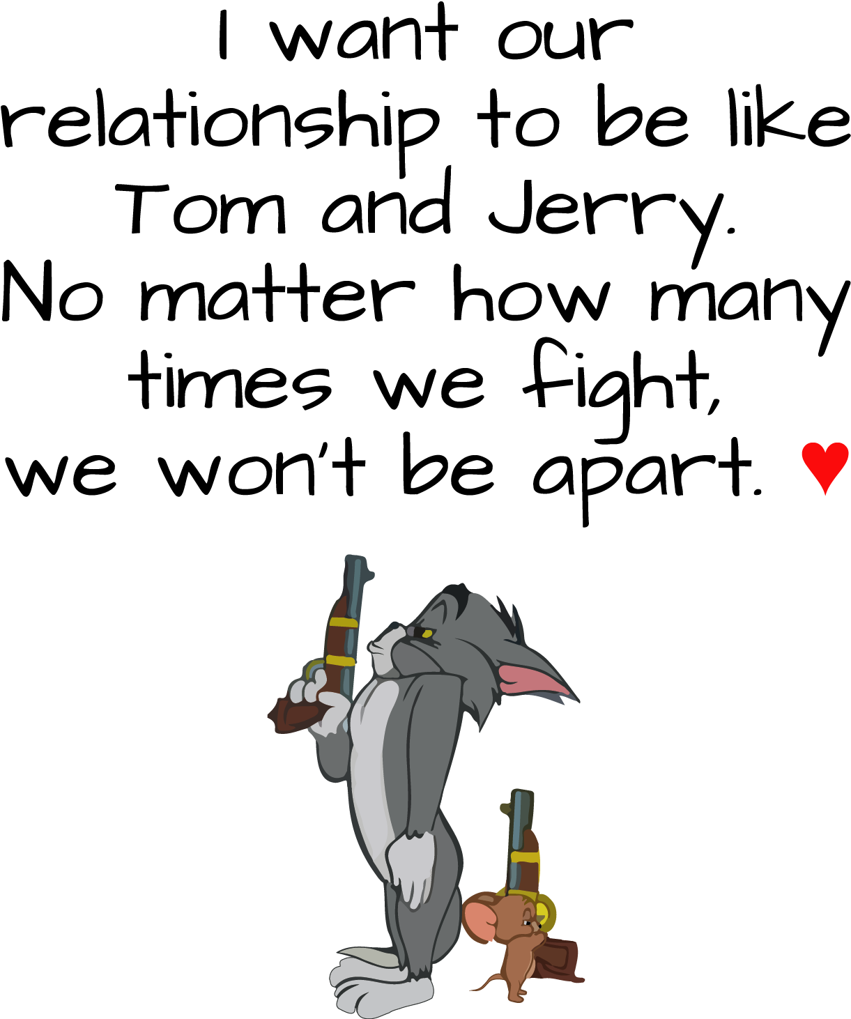 Tom And Jerry Relationship - Love Quotes About Tom And Jerry (1227x1481), Png Download