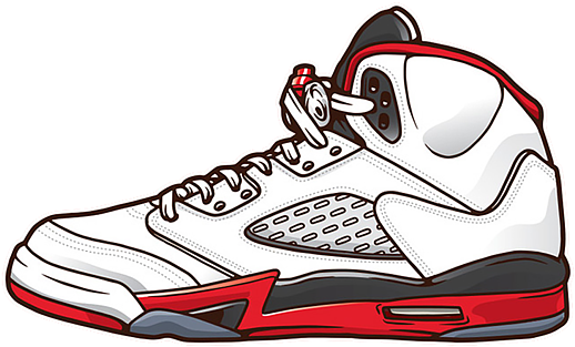 Jordan 5 Shoes Vector Kids T Shirt For Sale By Azzam - Nike Air Jordan V (600x428), Png Download