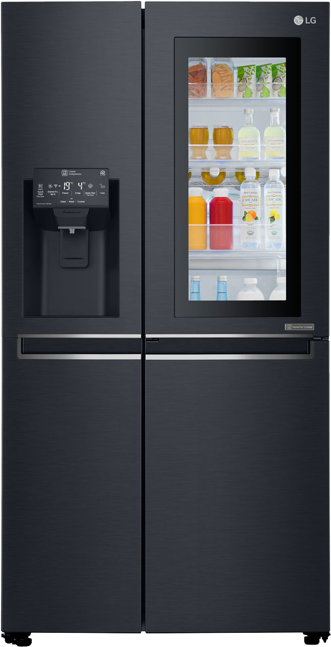 Lg Gsx960mtaz Instaview Door In Door American Fridge - Lg Side By Side (1280x1280), Png Download
