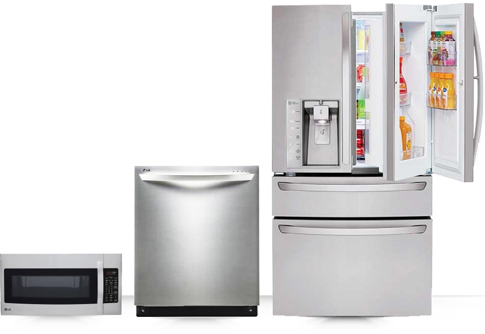 Lg Signature - Lg 29.7 Cu. Ft. 4-door Refrigerator – Stainless Steel (990x682), Png Download