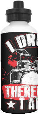 I Drum Therefore I Am 20 Oz Stainless Steel Water Bottle - Music (385x385), Png Download