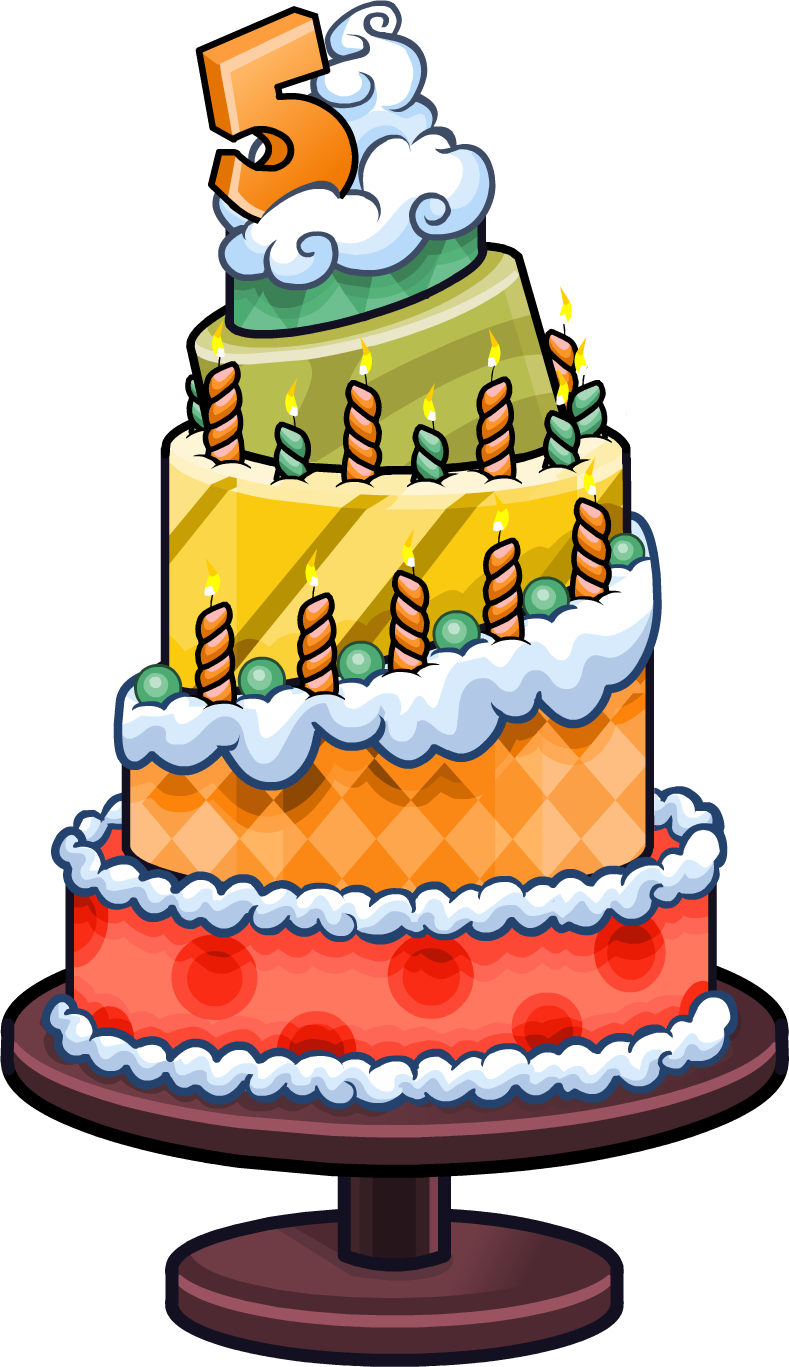 5th Anniversary Party Cake - Cards Decoration Happy Birthday (789x1367), Png Download