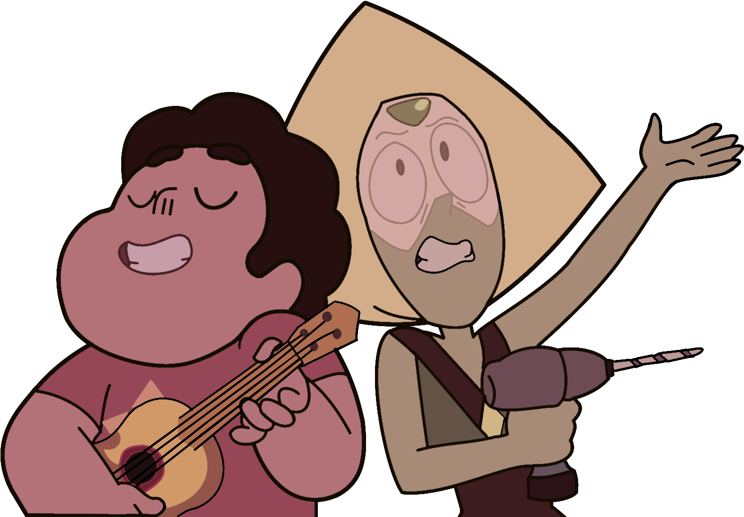 Peace And Love On The Planet Earth - Steven Universe And Peridot Png (1556x1052), Png Download