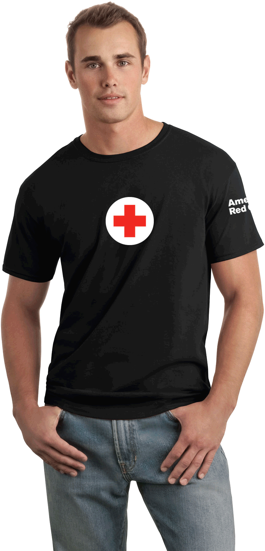 Unisex 100% Cotton Classic T Shirt With American Red - Gildan 64000 Softstyle T-shirt Royal Small (1800x1800), Png Download