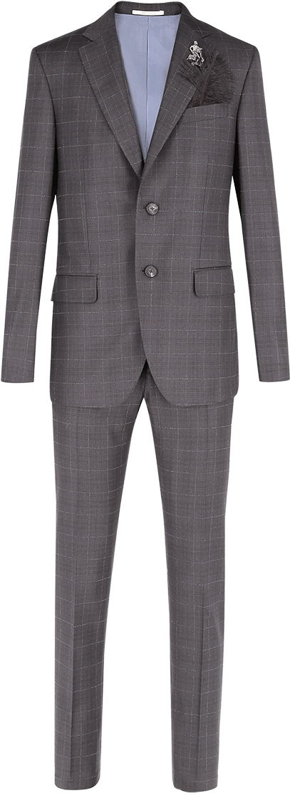 Prince Of Wales Macro Checked Wool Suit - Suit (960x1440), Png Download