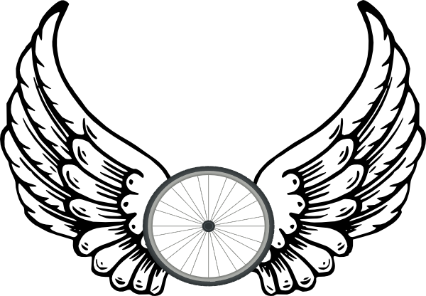 Wheel Angel Wings Clip Art At Clker - Angel Wings Outline Png (600x416), Png Download