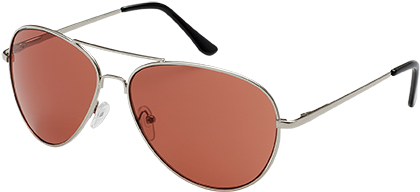 Aerial Silver Sunglasses With Metal Frame And Brown - Sunglasses (500x500), Png Download