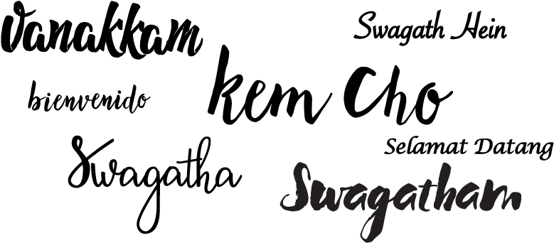 Welcome7languages Copy Languages Grahic Wide - Language (800x350), Png Download