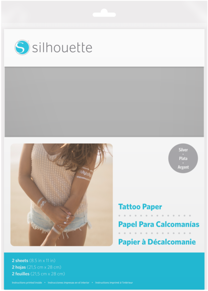 Silhouette Temporary Tattoo Paper (silver) (600x600), Png Download