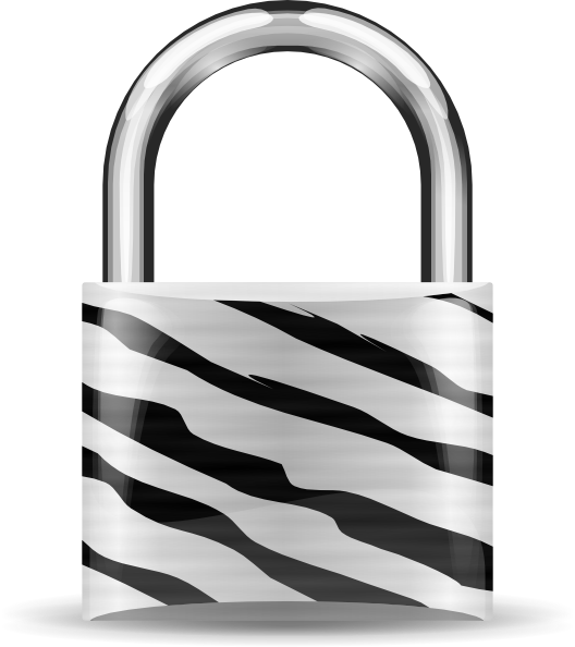 Original Png Clip Art File Padlock Zebra Svg Images (528x594), Png Download