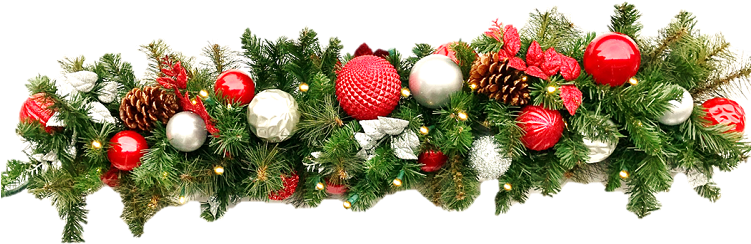 Quick View - Christmas Garland With Candy Cane (750x252), Png Download