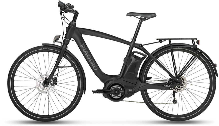 Wibikeactive Lateralesx Mattblack - Piaggio Wi Bike (1073x740), Png Download