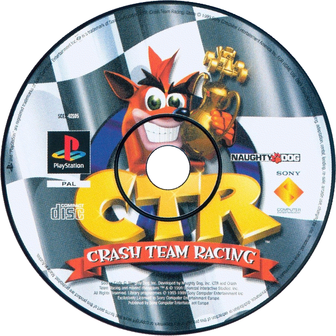 Crash Team Racing - Crash Team Racing Cd (1243x1230), Png Download