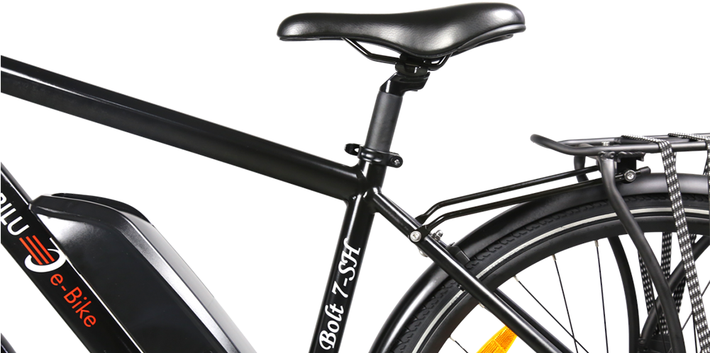 Rilu Bolt 7 Sh E Bike E Black - Bicycle (1000x520), Png Download