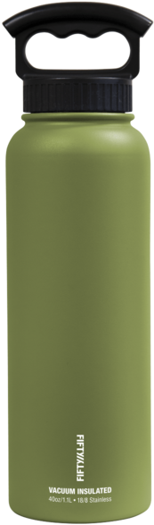 40oz Bottle With Wide Mouth 3 Finger Lid - Fifty Fifty Water Bottle 40 Oz (600x600), Png Download